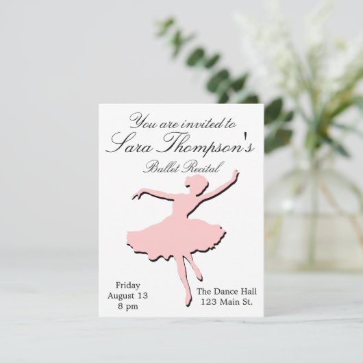 Roze overweging Uitnodiging (Staand voorkant)