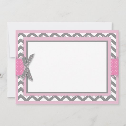 Roze ovet en Chevron Print Dank u Bedankkaart (Achterkant)