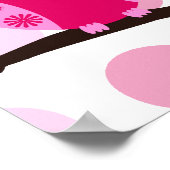 Roze Owl Aangepast Baby shower Sign Poster (Hoek)