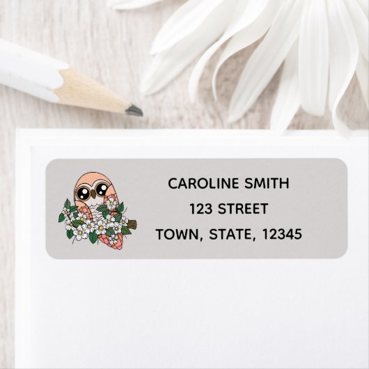 Roze Owl Aangepaste Adresetiketten Etiket (Insitu)