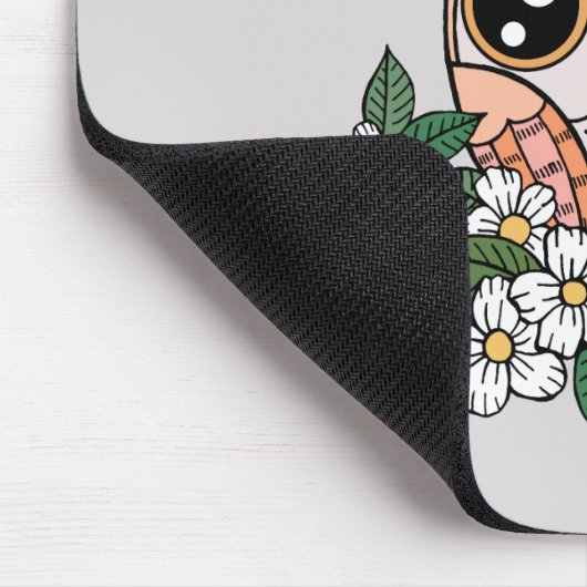 Roze Owl Aangepaste standaard Muismat (Hoek)