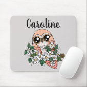 Roze Owl Aangepaste standaard Muismat (Met muis)