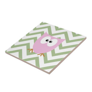 Roze Owl Baby Girl Tegeltje