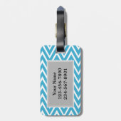 Roze Owl Chevron Custom Monogram Bagagelabel (Achterkant verticaal)