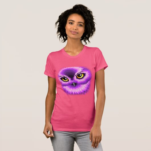 Roze Owl Eyes T-shirt (Voorkant volledig)