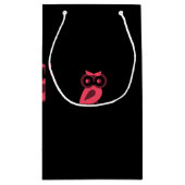 Roze Owl Gift Bag Klein Cadeauzakje (Achterkant)
