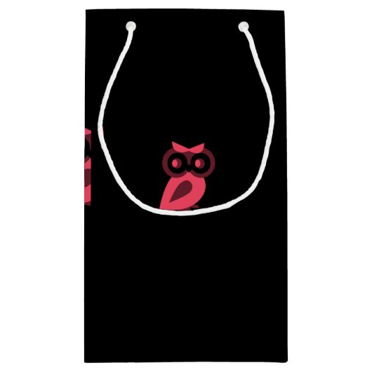 Roze Owl Gift Bag Klein Cadeauzakje (Achterkant)