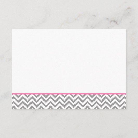 Roze Owl Gray Chevron Baby shower Book Informatiekaartje (Achterkant)