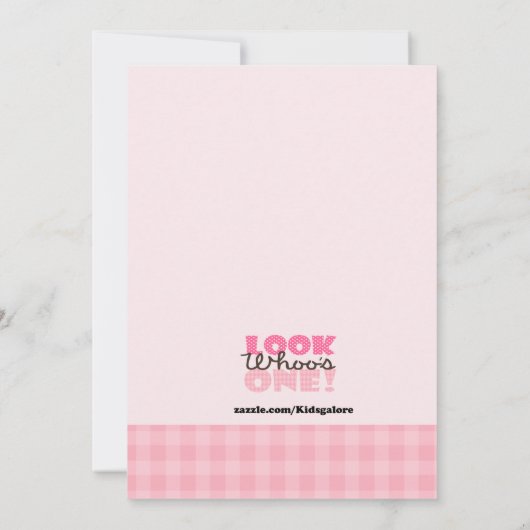 Roze Owl Groot Aantal 1st de Uitnodiging van de Ge (Achterkant)