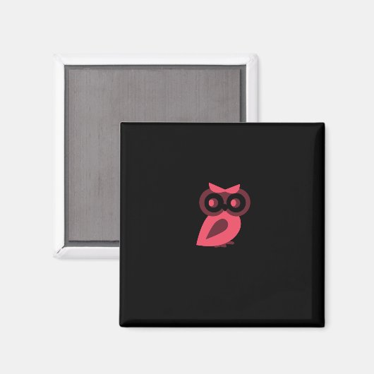 Roze Owl Magnet (Voorkant / Achterkant)