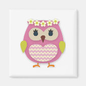 Roze Owl Magnet (Voorkant)