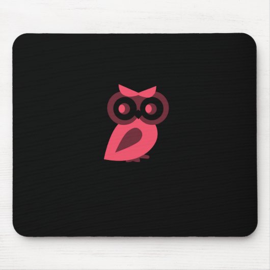 Roze Owl Mousepad Muismat (Voorkant)