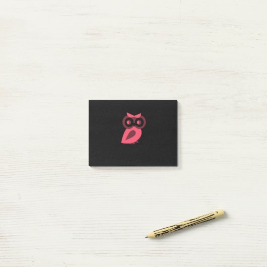 Roze Owl Post-it® notes (Op bureau)