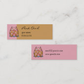 Roze Owl roze klein Visitekaartje (Voorkant / Achterkant)