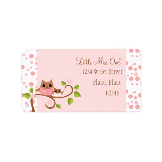 Roze Owls Mama en Baby Etiket (Voorkant)