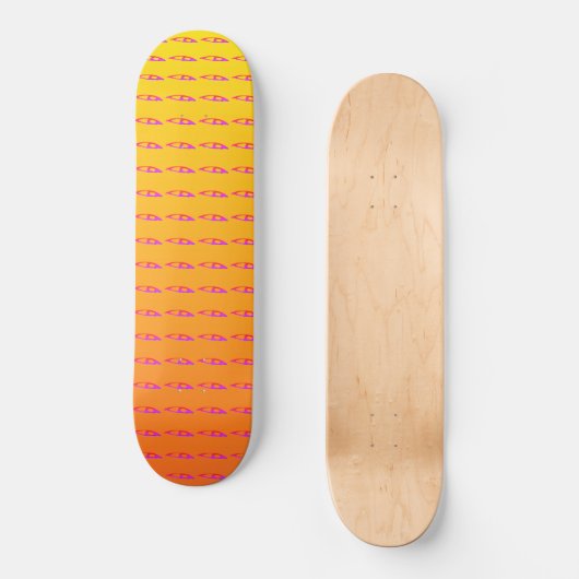Roze oye Sunrise skateboard (Voorkant)