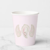 Roze Oyster Party Cups Papieren Bekers (Achterkant)