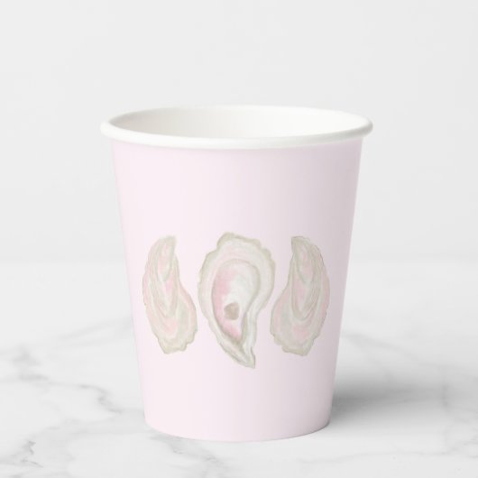 Roze Oyster Party Cups Papieren Bekers (Voorkant)