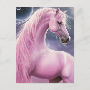 Roze paard briefkaart