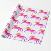 Roze paard cadeaupapier (Uitgerold)