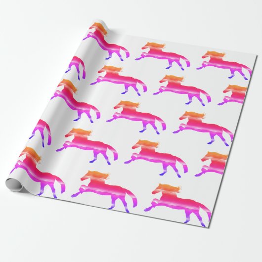 Roze paard cadeaupapier (Uitgerold)