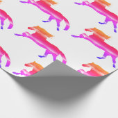 Roze paard cadeaupapier (Hoek)