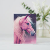 Roze Paard en Sterren Briefkaart (Staand voorkant)