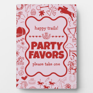 Roze Paard Meisje Ruitersport Verjaardagsfeestguns Fotoplaat