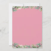 Roze Paard Meisje Verjaardagsfeestje Kaart (Achterkant)