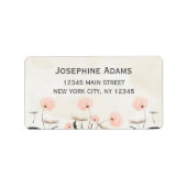 Roze Paardebloem Bloemen Waterverf Adresetiketten Etiket (Voorkant)