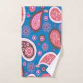 Roze paardehanddoekjes met blauw Paisley Bad Handdoek (Handdoek)