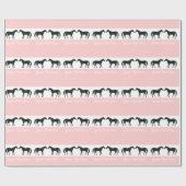 Roze paarden Aangepaste Gift Wrap Cadeaupapier (Vlak)