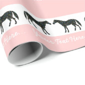 Roze paarden Aangepaste Gift Wrap Cadeaupapier (Rol Hoek)