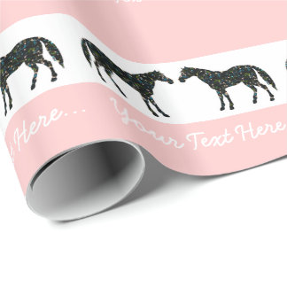 Roze paarden Aangepaste Gift Wrap Cadeaupapier
