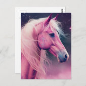 Roze paarden en sterren briefkaart (Voorkant / Achterkant)