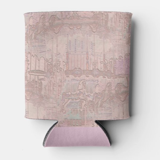 Roze paarden met een ringloop blikjeskoeler (Voorkant)