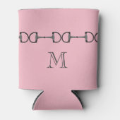 Roze Paardenbeetje Monogram Blikjeskoeler (Voorkant)