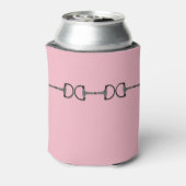 Roze Paardenbeetje Monogram Blikjeskoeler (Blikje Achterkant)