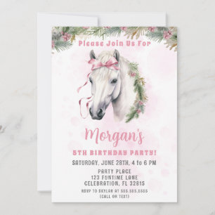 Roze Paardenmeisje Verjaardagsfeestje Kaart