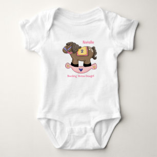 Roze paardenroze Baby Creeper Romper