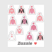 Roze Paardenruiter Jockey Silks Pack Sticker (Vel)