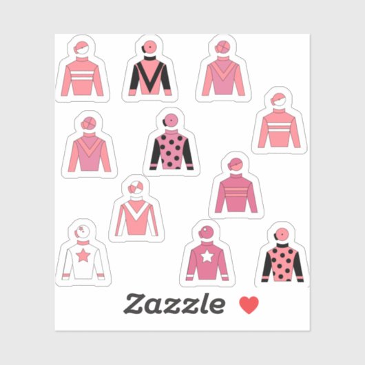 Roze Paardenruiter Jockey Silks Pack Sticker (Vel)