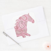 roze paardje vierkante sticker (Envelop)