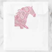 roze paardje vierkante sticker (Tas)