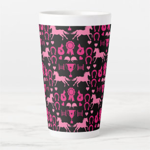 Roze paardrijden latte mok