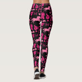 Roze paardrijden leggings (Achterkant)