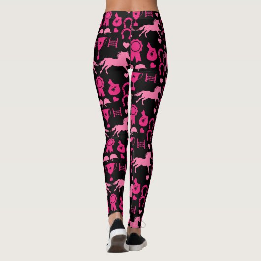 Roze paardrijden leggings (Achterkant)