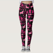 Roze paardrijden leggings (Voorkant)