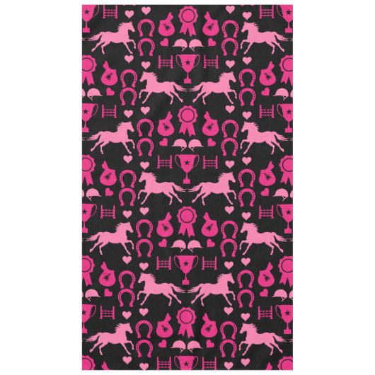 Roze paardrijden tafelkleed (Voorkant)
