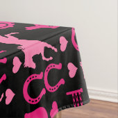 Roze paardrijden tafelkleed (Voorbeeld)